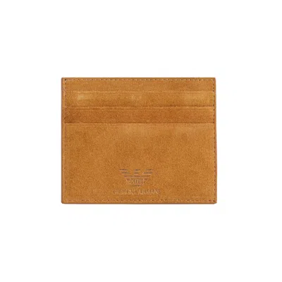 Pre-owned Kith Giorgio Armani & Suede Card Holder 'tan' | Men's Size Onesize