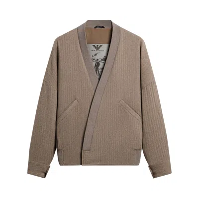 Pre-owned Kith Giorgio Armani & Virgin Wool Crossover Jacket 'marron' | Brown | Men's Size 50