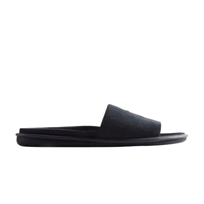 Pre-owned Kith Giorgio Armani X  Suede Slides 'tempesta' | Black | Men's Size 41
