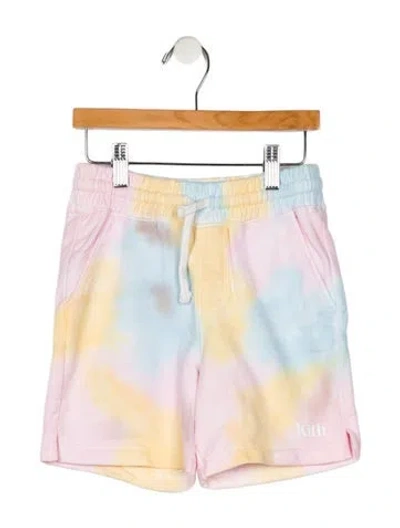 Pre-owned Kith Babies' Girls' "tie Dye" Printed Jogger Shorts In Pink