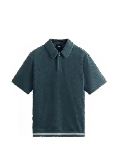 Kith Graham Logo-embossed Short-sleeve Polo Shirt In Green