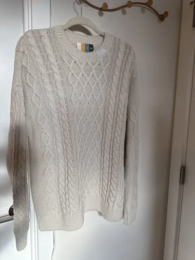 Pre-owned Kith Gramercy Cable Mockneck Sweater In Sand