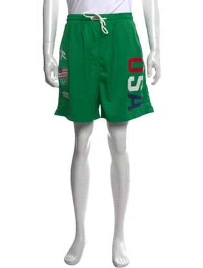 Pre-owned Kith Graphic Print Athletic Shorts In Green