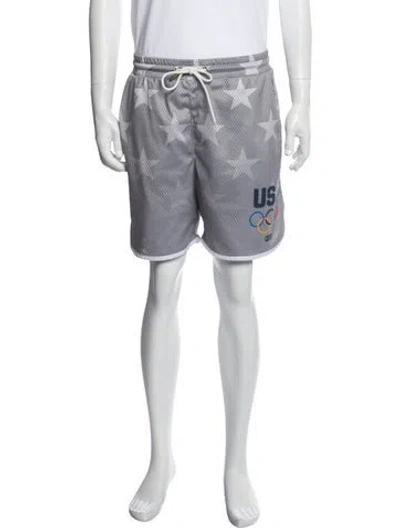 Pre-owned Kith Graphic Print Athletic Shorts In Grey