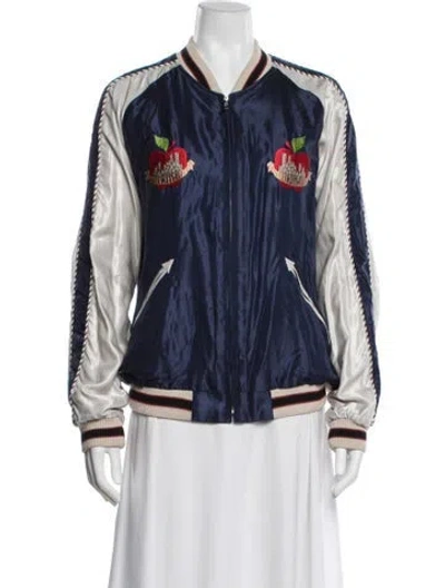 Pre-owned Kith Graphic Print Bomber Jacket In Green