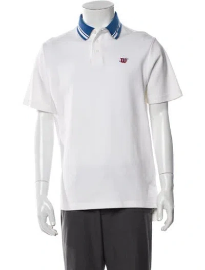 Pre-owned Kith Graphic Print Collar Polo Shirt W/ Tags In White