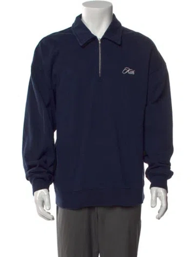 Pre-owned Kith Graphic Print Collar Sweatshirt In Blue