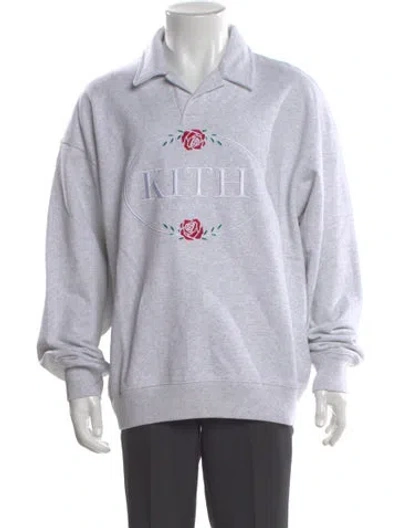 Pre-owned Kith Graphic Print Collar Sweatshirt In Gray