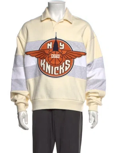 Pre-owned Kith Graphic Print Collar Sweatshirt In Neutrals