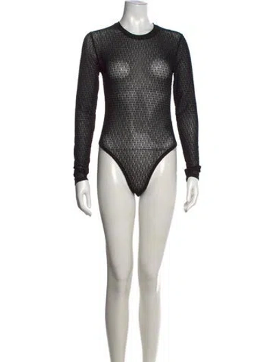 Pre-owned Kith Graphic Print Crew Neck Bodysuit W/ Tags In Black