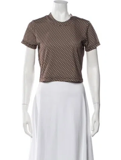 Pre-owned Kith Graphic Print Crew Neck Crop Top In Grey