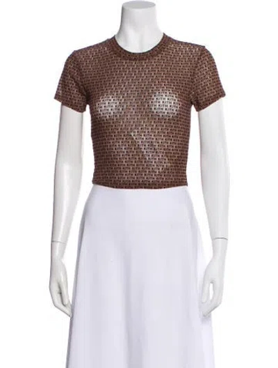 Pre-owned Kith Graphic Print Crew Neck Crop Top In White