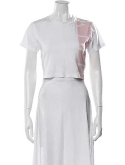 Pre-owned Kith Graphic Print Crew Neck Crop Top In White