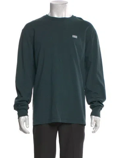 Pre-owned Kith Graphic Print Crew Neck Henley In Green