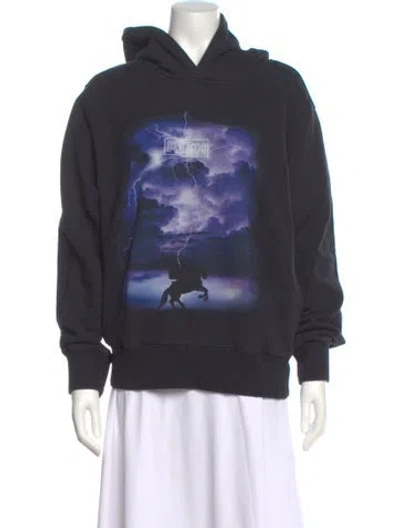 Pre-owned Kith Graphic Print Crew Neck Hoodie In Black