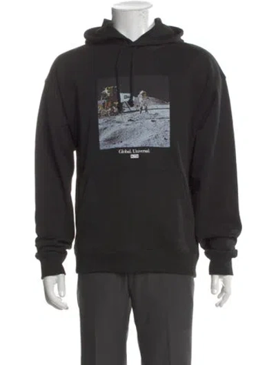 Pre-owned Kith Graphic Print Crew Neck Hoodie In Black