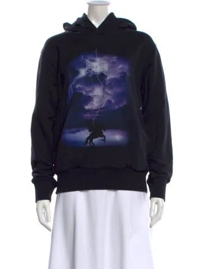 Pre-owned Kith Graphic Print Crew Neck Hoodie In Black