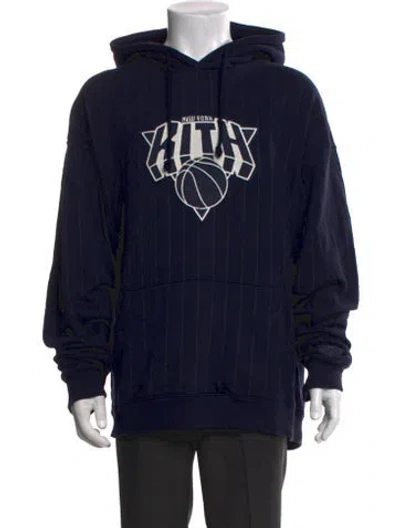 Pre-owned Kith Graphic Print Crew Neck Hoodie In Blue