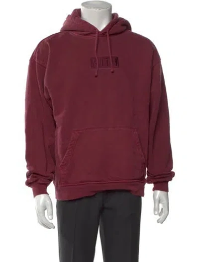 Pre-owned Kith Graphic Print Crew Neck Hoodie In Burgundy