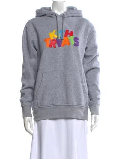 Pre-owned Kith Graphic Print Crew Neck Hoodie In Gray