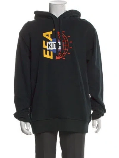 Pre-owned Kith Graphic Print Crew Neck Hoodie W/ Tags In Black