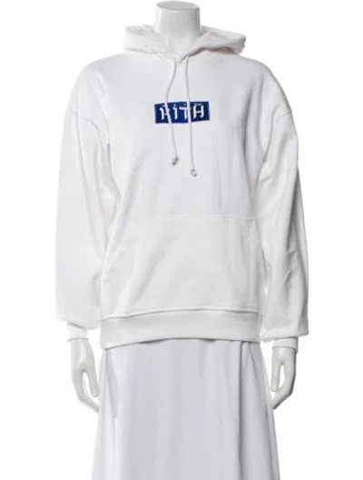 Pre-owned Kith Graphic Print Crew Neck Hoodie In White