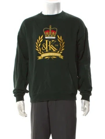 Pre-owned Kith Graphic Print Crew Neck Pullover In Black