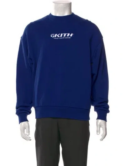 Pre-owned Kith Graphic Print Crew Neck Pullover In Blue