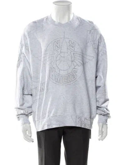 Pre-owned Kith Graphic Print Crew Neck Pullover In Gray