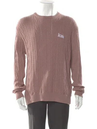 Pre-owned Kith Graphic Print Crew Neck Pullover In Pink
