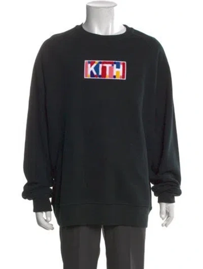 Pre-owned Kith Graphic Print Crew Neck Pullover W/ Tags In Black