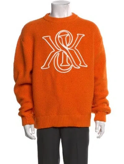 Pre-owned Kith Graphic Print Crew Neck Pullover W/ Tags In Orange