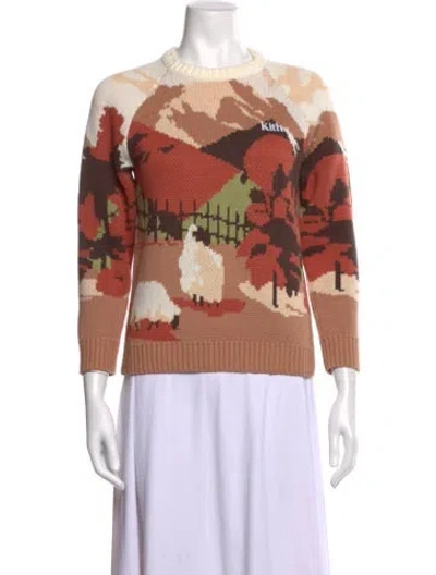 Pre-owned Kith Graphic Print Crew Neck Sweater In Neutral