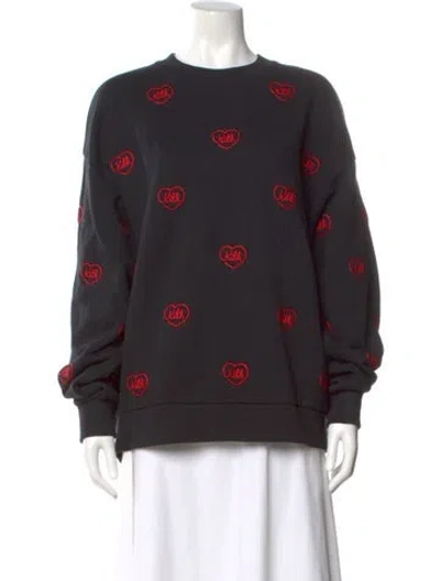 Pre-owned Kith Graphic Print Crew Neck Sweatshirt In Black