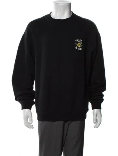 Pre-owned Kith Graphic Print Crew Neck Sweatshirt In Black