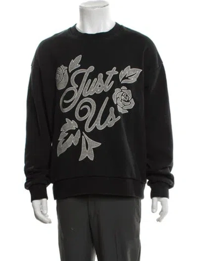 Pre-owned Kith Graphic Print Crew Neck Sweatshirt In Black