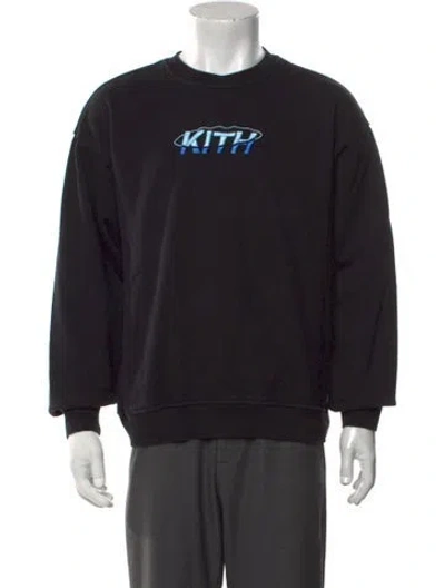 Pre-owned Kith Graphic Print Crew Neck Sweatshirt In Black