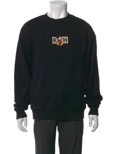 Pre-owned Kith Graphic Print Crew Neck Sweatshirt In Black