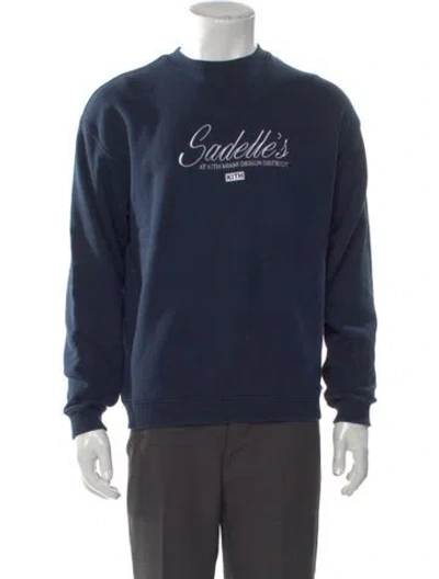 Pre-owned Kith Graphic Print Crew Neck Sweatshirt In Blue