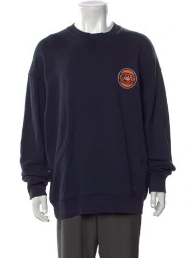 Pre-owned Kith Graphic Print Crew Neck Sweatshirt In Blue