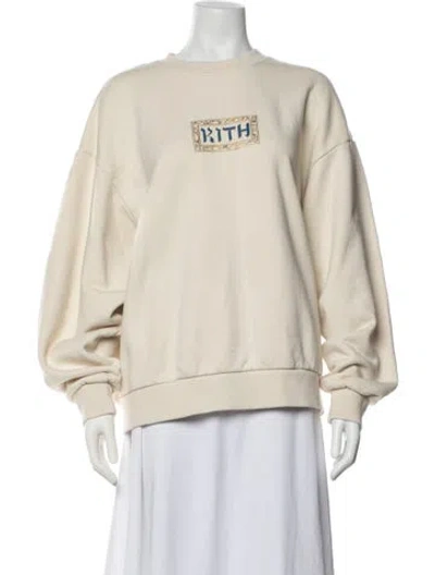 Pre-owned Kith Graphic Print Crew Neck Sweatshirt In Blue