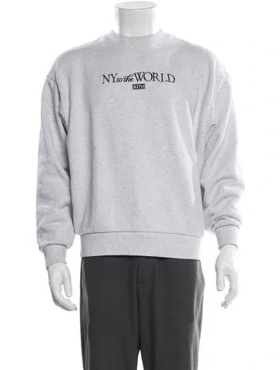 Pre-owned Kith Graphic Print Crew Neck Sweatshirt In Gray