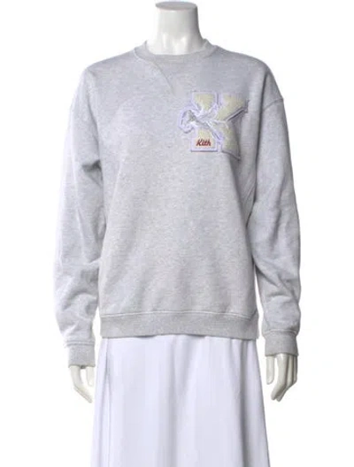 Pre-owned Kith Graphic Print Crew Neck Sweatshirt In Gray