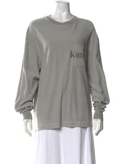 Pre-owned Kith Graphic Print Crew Neck Sweatshirt In Gray