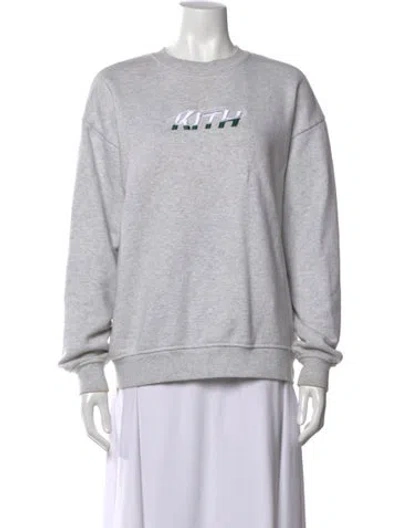 Pre-owned Kith Graphic Print Crew Neck Sweatshirt In Gray