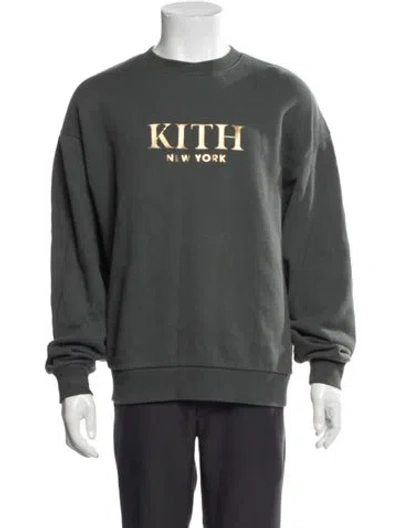 Pre-owned Kith Graphic Print Crew Neck Sweatshirt In Gray