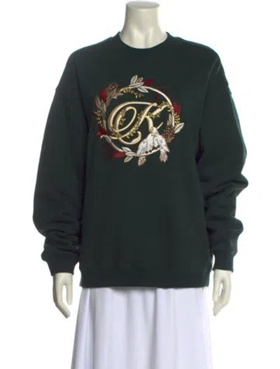 Pre-owned Kith Graphic Print Crew Neck Sweatshirt In Green