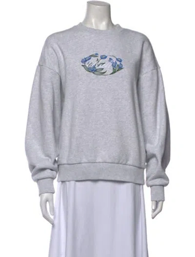 Pre-owned Kith Graphic Print Crew Neck Sweatshirt In Grey