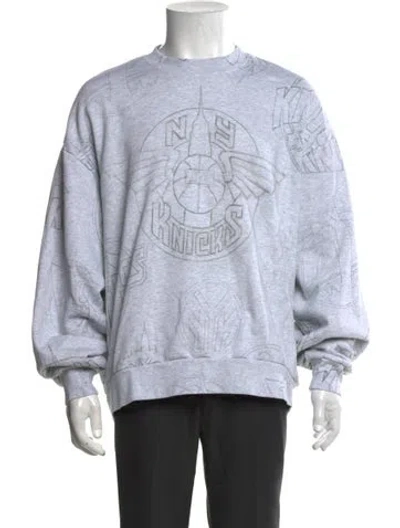 Pre-owned Kith Graphic Print Crew Neck Sweatshirt In Grey