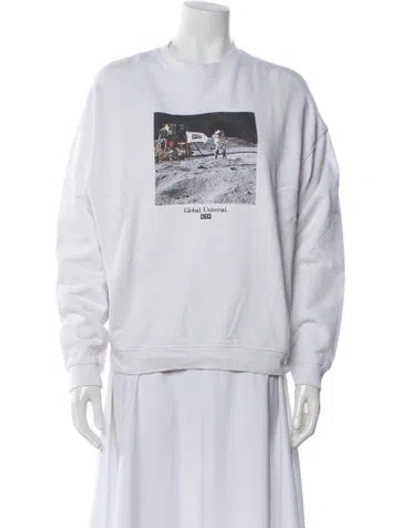 Pre-owned Kith Graphic Print Crew Neck Sweatshirt In White